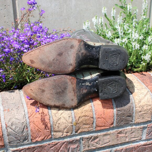 Tony Lama Tiger Snake Cowboy Boots | Size 10.5 D | Black Label - Picture 11 of 11